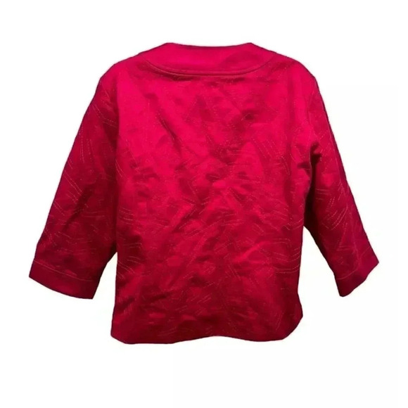 Coldwater Creek pink 3/4 Sleeve Women’s Size 14 Embroidered Jacket Button Up - Picture 3 of 8